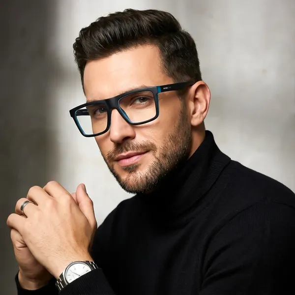 Peter_Jones_Unisex_Zero_Power_Blue_Cut__Black_Color_Computer/Gaming_Glasses_Square_Frame_UV_Protected