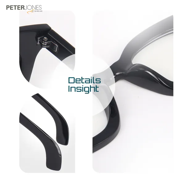 Peter_Jones_Unisex_Zero_Power_Blue_Cut__Black_Color_Computer/Gaming_Glasses_Square_Frame_UV_Protected