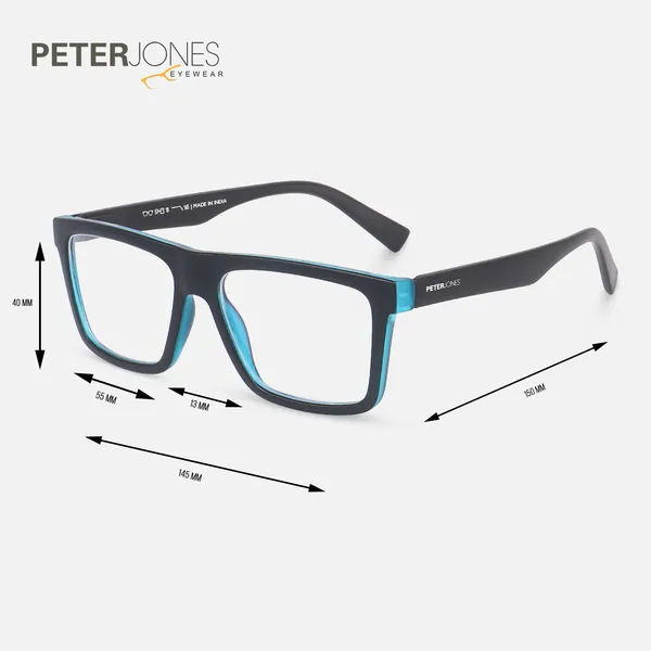 Peter_Jones_Unisex_Zero_Power_Blue_Cut__Black_Color_Computer/Gaming_Glasses_Square_Frame_UV_Protected