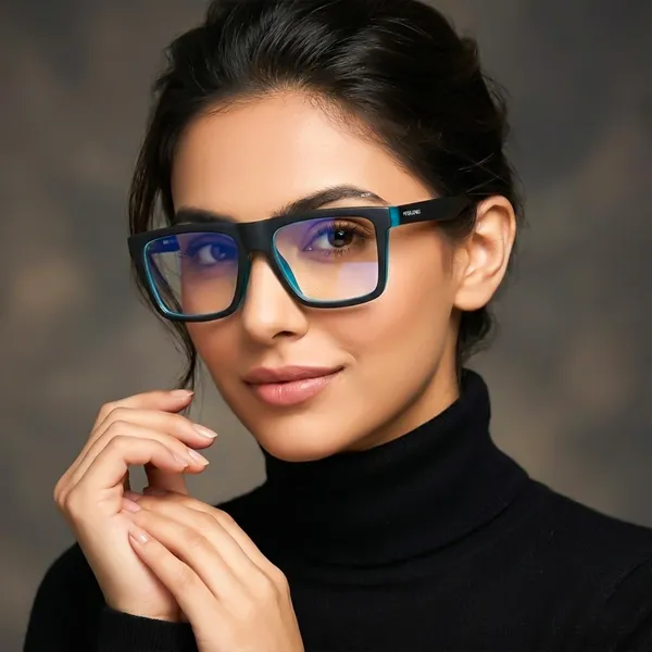 Peter_Jones_Unisex_Zero_Power_Blue_Cut__Black_Color_Computer/Gaming_Glasses_Square_Frame_UV_Protected