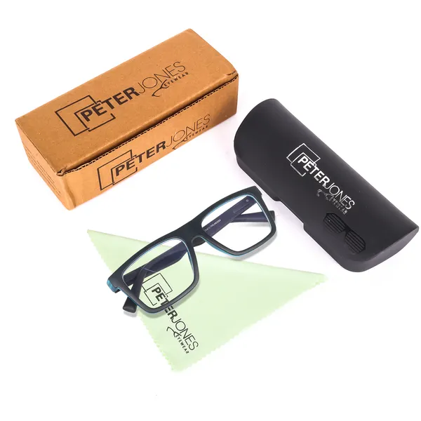 Peter_Jones_Unisex_Zero_Power_Blue_Cut__Black_Color_Computer/Gaming_Glasses_Square_Frame_UV_Protected