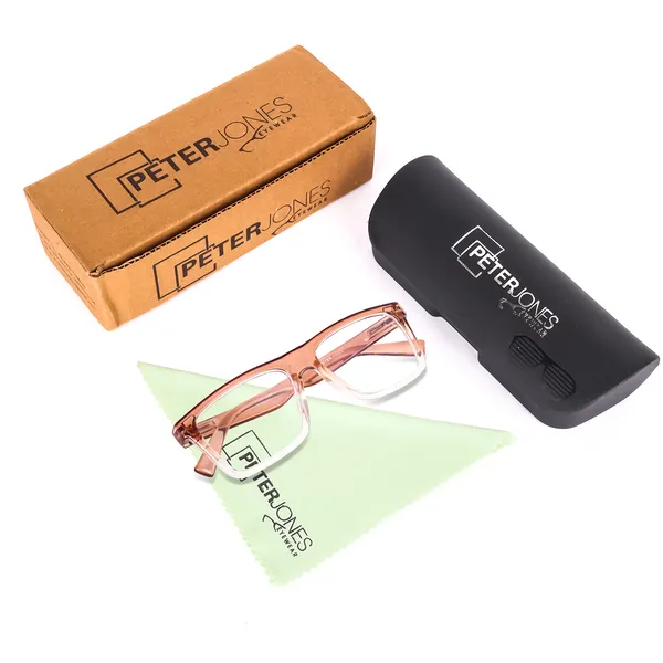 Peter_Jones_Unisex_Zero_Power_Blue_Cut__Brown_Color_Computer/Gaming_Glasses_Square_Frame_UV_Protected