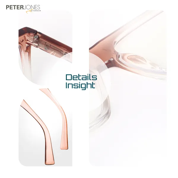 Peter_Jones_Unisex_Zero_Power_Blue_Cut__Brown_Color_Computer/Gaming_Glasses_Square_Frame_UV_Protected