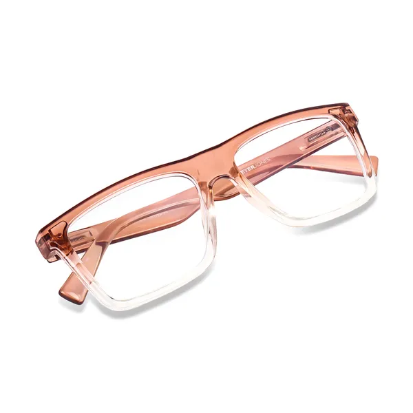 Peter_Jones_Unisex_Zero_Power_Blue_Cut__Brown_Color_Computer/Gaming_Glasses_Square_Frame_UV_Protected