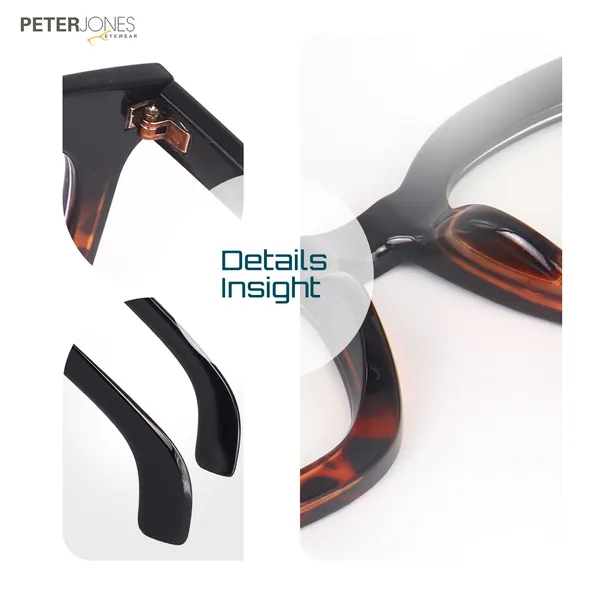 Peter_Jones_Unisex_Zero_Power_Blue_Cut__Demi_Brown_Color_Computer/Gaming_Glasses_Square_Frame_UV_Protected
