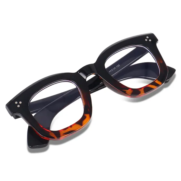 Peter_Jones_Unisex_Zero_Power_Blue_Cut__Demi_Brown_Color_Computer/Gaming_Glasses_Square_Frame_UV_Protected