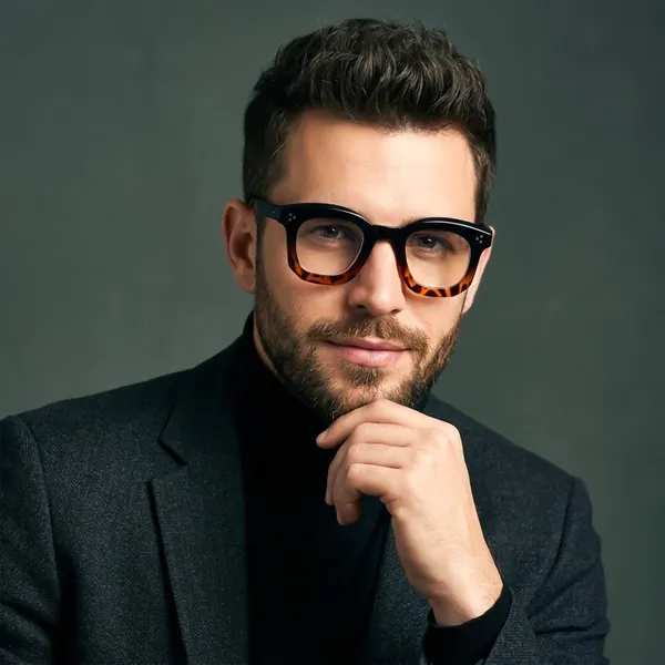 Peter_Jones_Unisex_Zero_Power_Blue_Cut__Demi_Brown_Color_Computer/Gaming_Glasses_Square_Frame_UV_Protected