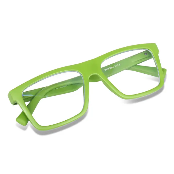 Peter_Jones_Unisex_Zero_Power_Blue_Cut__Green_Color_Computer/Gaming_Glasses_Square_Frame_UV_Protected