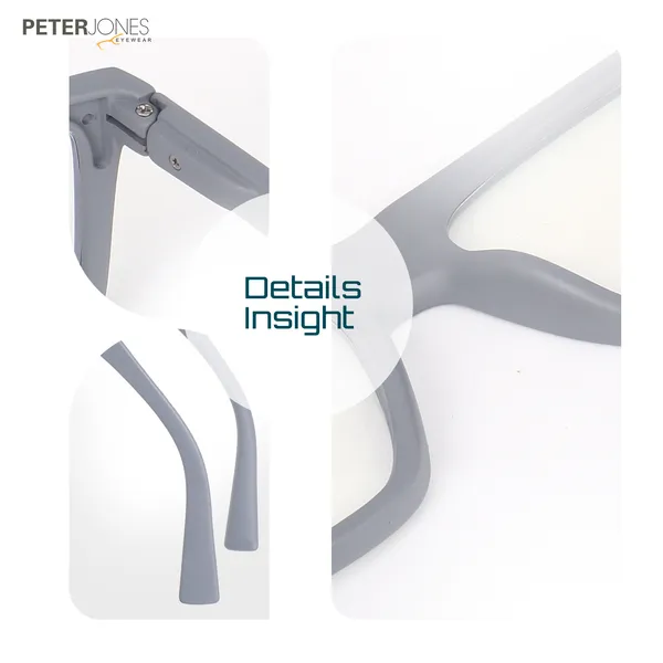 Peter_Jones_Unisex_Zero_Power_Blue_Cut__Grey_Color_Computer/Gaming_Glasses_Square_Frame_UV_Protected