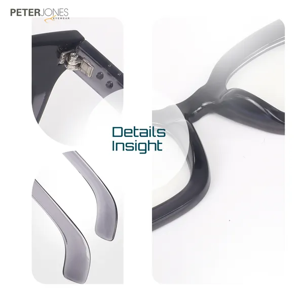 Peter_Jones_Unisex_Zero_Power_Blue_Cut__Grey_Color_Computer/Gaming_Glasses_Square_Frame_UV_Protected