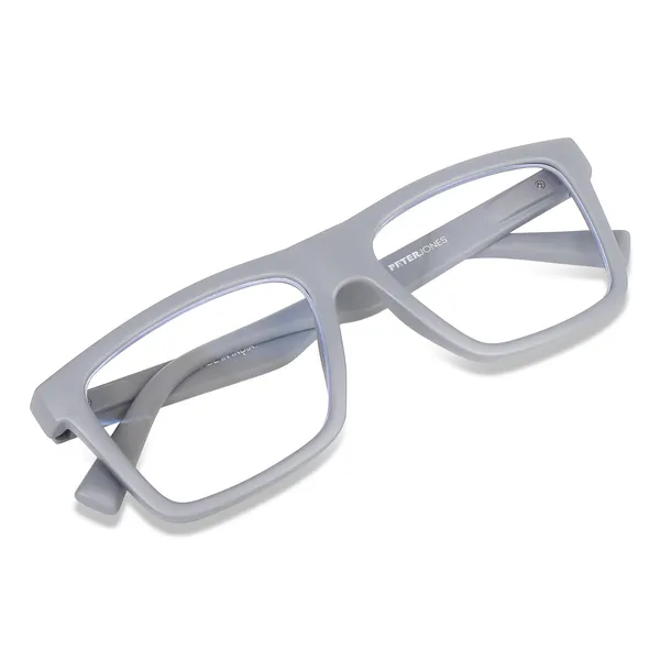 Peter_Jones_Unisex_Zero_Power_Blue_Cut__Grey_Color_Computer/Gaming_Glasses_Square_Frame_UV_Protected