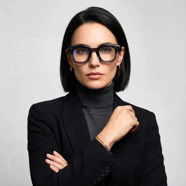 Peter_Jones_Unisex_Zero_Power_Blue_Cut__Grey_Color_Computer/Gaming_Glasses_Square_Frame_UV_Protected