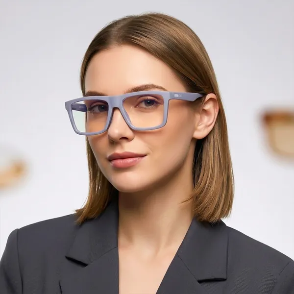 Peter_Jones_Unisex_Zero_Power_Blue_Cut__Grey_Color_Computer/Gaming_Glasses_Square_Frame_UV_Protected