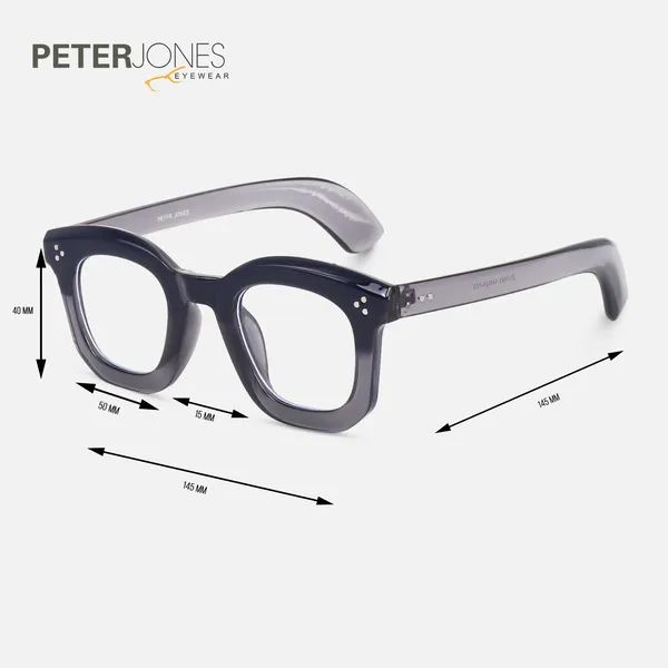 Peter_Jones_Unisex_Zero_Power_Blue_Cut__Grey_Color_Computer/Gaming_Glasses_Square_Frame_UV_Protected