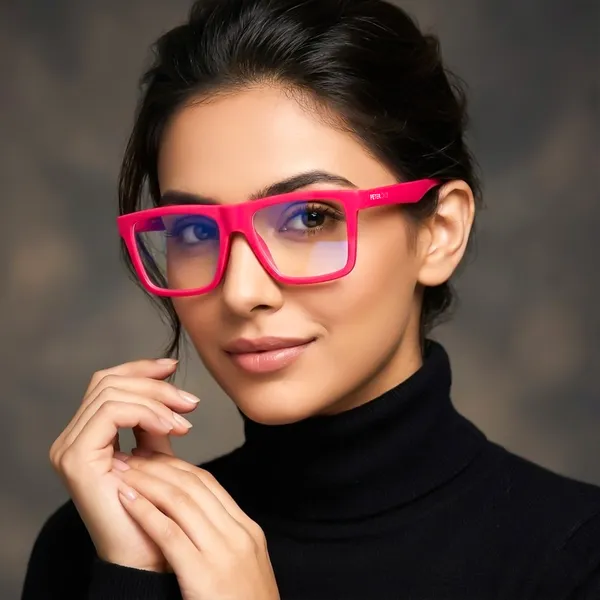 Peter_Jones_Unisex_Zero_Power_Blue_Cut__Hot_Pink_Color_Computer/Gaming_Glasses_Square_Frame_UV_Protected
