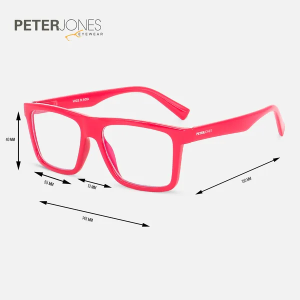 Peter_Jones_Unisex_Zero_Power_Blue_Cut__Hot_Pink_Color_Computer/Gaming_Glasses_Square_Frame_UV_Protected