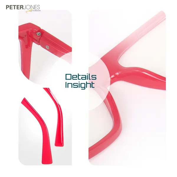 Peter_Jones_Unisex_Zero_Power_Blue_Cut__Hot_Pink_Color_Computer/Gaming_Glasses_Square_Frame_UV_Protected