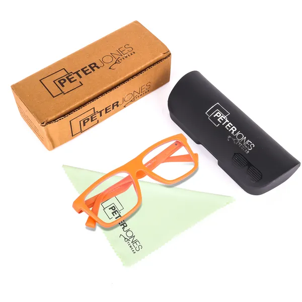 Peter_Jones_Unisex_Zero_Power_Blue_Cut__Orange_Color_Computer/Gaming_Glasses_Square_Frame_UV_Protected