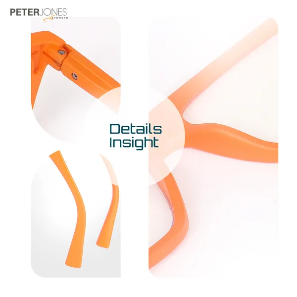 Peter_Jones_Unisex_Zero_Power_Blue_Cut__Orange_Color_Computer/Gaming_Glasses_Square_Frame_UV_Protected
