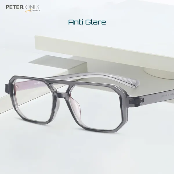 Peter_Jones__I_Aqua_Grey_Color_I_Unisex_I__Medium_Size_I_Square_Frame_I_Anti_Glare_Lenses_I_Optical_Frame_(2325GT)
