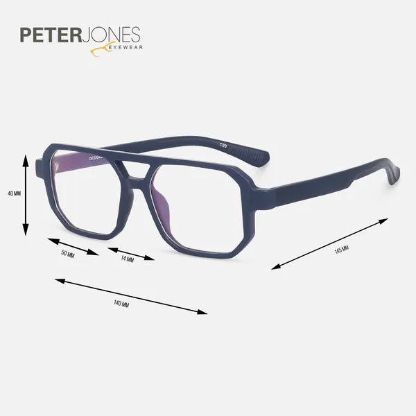 Peter_Jones__I_Matte_Blue_Color_I_Unisex_I__Medium_Size_I_Square_Frame_I_Anti_Glare_Lenses_I_Optical_Frame_(2325BL)