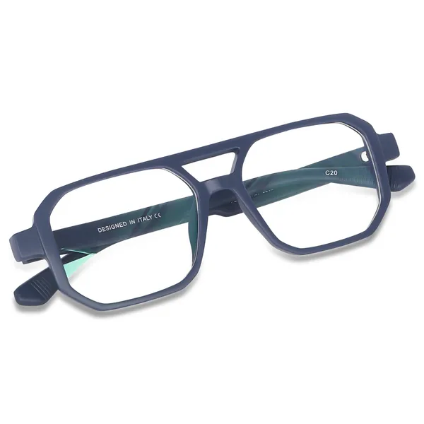 Peter_Jones__I_Matte_Blue_Color_I_Unisex_I__Medium_Size_I_Square_Frame_I_Anti_Glare_Lenses_I_Optical_Frame_(2325BL)