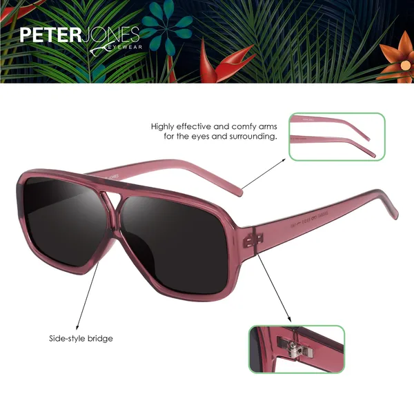 Pink_Large_Oversized_Aviator_UV/UB_Protected_Unisex_Sunglasses_(ZN3847TRD)