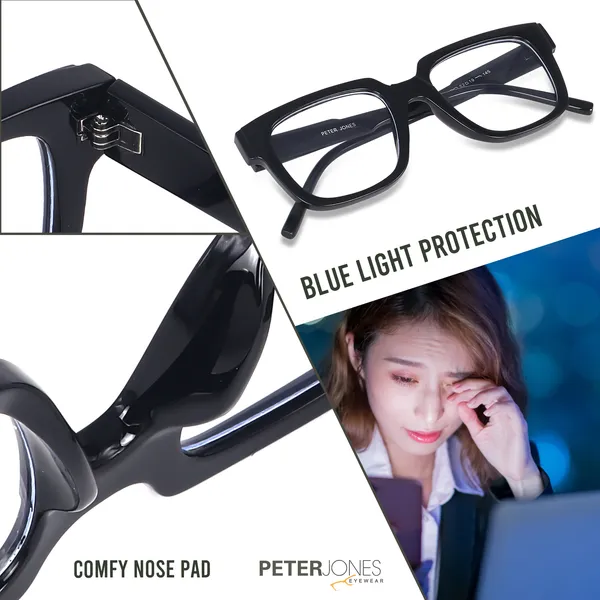 Square_Unisex_Blue_Light_Blocking_Computer/Gaming_Glasses_I_Frame_&_Lenses_I_Model_3894B