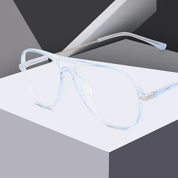 Blue,Transparent_Full_Rim_Aviator_Frame_(50_Mm)_-_For_Unisex