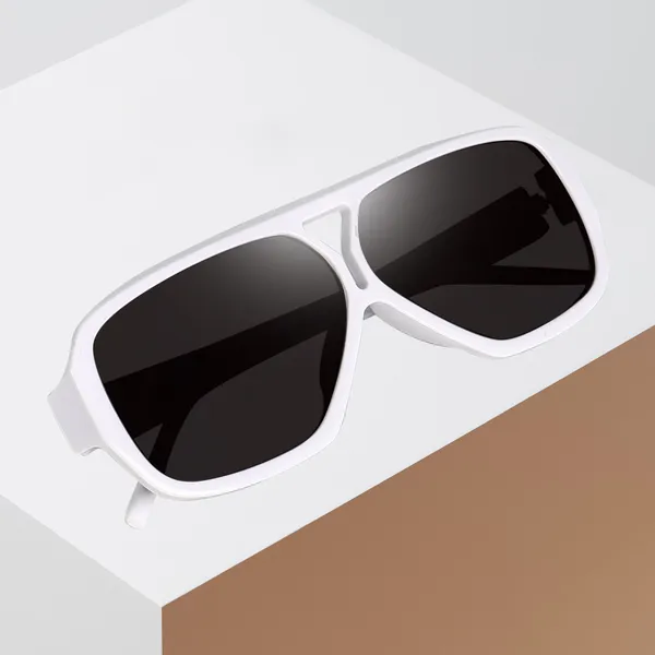 White_Large_Oversized_Aviator_UV/UB_Protected_Unisex_Sunglasses_(ZN3847W)