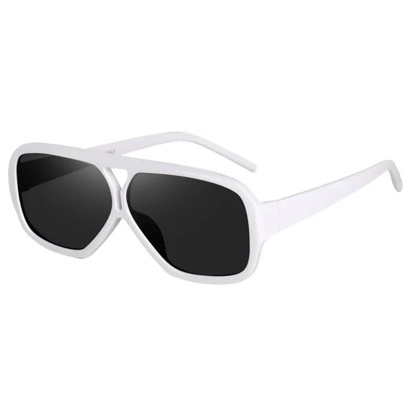 White_Large_Oversized_Aviator_UV/UB_Protected_Unisex_Sunglasses_(ZN3847W)
