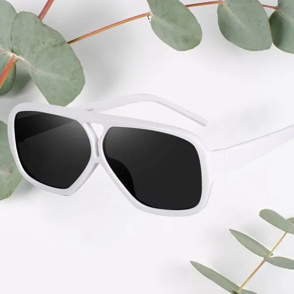 White_Large_Oversized_Aviator_UV/UB_Protected_Unisex_Sunglasses_(ZN3847W)