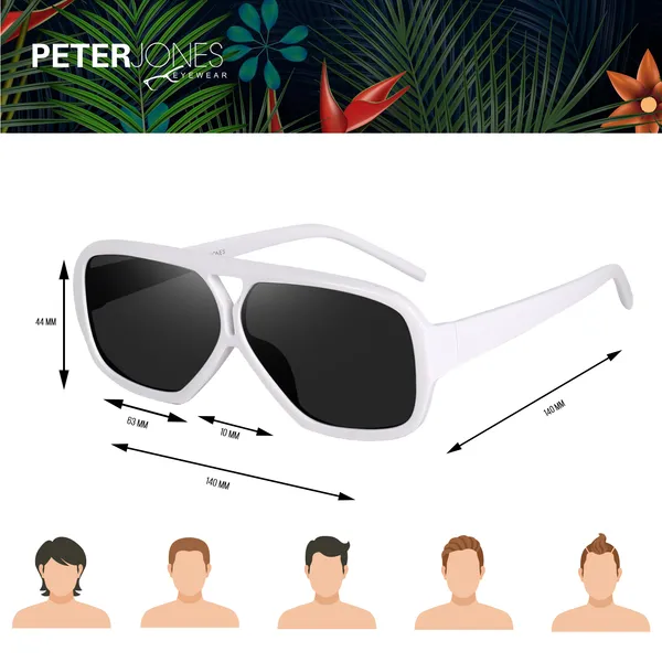 White_Large_Oversized_Aviator_UV/UB_Protected_Unisex_Sunglasses_(ZN3847W)