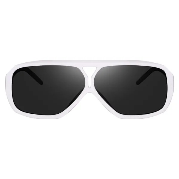 White_Large_Oversized_Aviator_UV/UB_Protected_Unisex_Sunglasses_(ZN3847W)