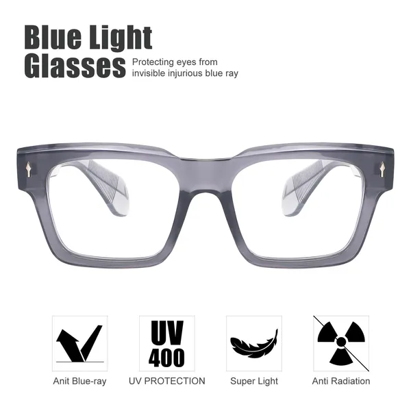 Zero_Power_Blue_Cut_Computer_Glasses_Retro_Square_Shape_Gaming_Glasses_UV_Protected_3804FGT