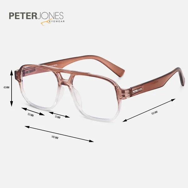 Peter_Jones_Eyewear_Brown_Square_Unisex_Medium_Sleek_Optical_Frame_with_Anti_Glare_Lenses_(AG218BR)
