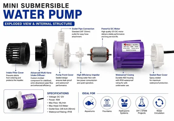 12V_DC_Solar_Water_Pump_15W_Submersible_Mini_Pump_Motor_High_Pressure_Speed_for_Fountain_Water_Aquarium_Cooling_System_Dispenser_and_Home_Use