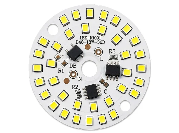 18_W_DOB_LED_PCB_Plate_(pack_of_10),_36_SMD_High-Power_Direct_on_Board_LED_Bulb_Raw_Material,_Cool_White_Round_MCPCB_Driverless_Light_Board_Repair_Kit_for_LED_Bulbs