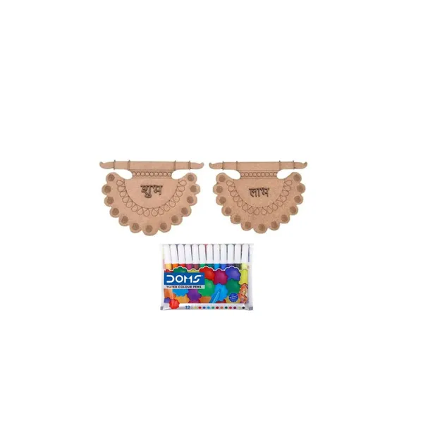 1_Pair_Shubh_Labh_Design_MDF_Wall_Art_Pre-Marked_Engraved_Cutout_Boards_for_DIY_Mandala_Painting,_Craft_Projects_&_Home_Temple_Décor_with_Sketch_Colors