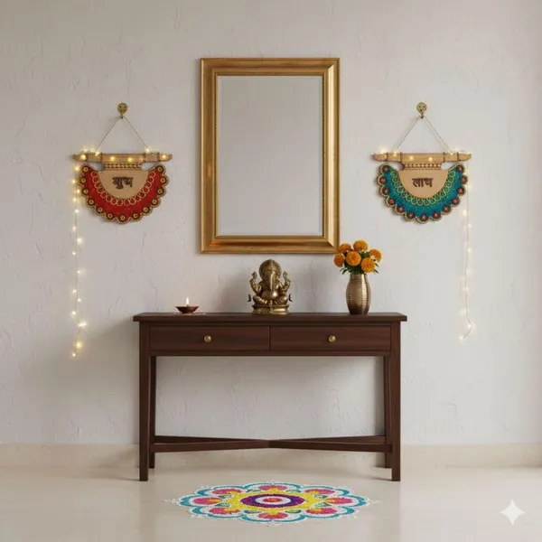 1_Pair_Shubh_Labh_Design_MDF_Wall_Art_Pre-Marked_Engraved_Cutout_Boards_for_DIY_Mandala_Painting,_Craft_Projects_&_Home_Temple_Décor_with_Sketch_Colors