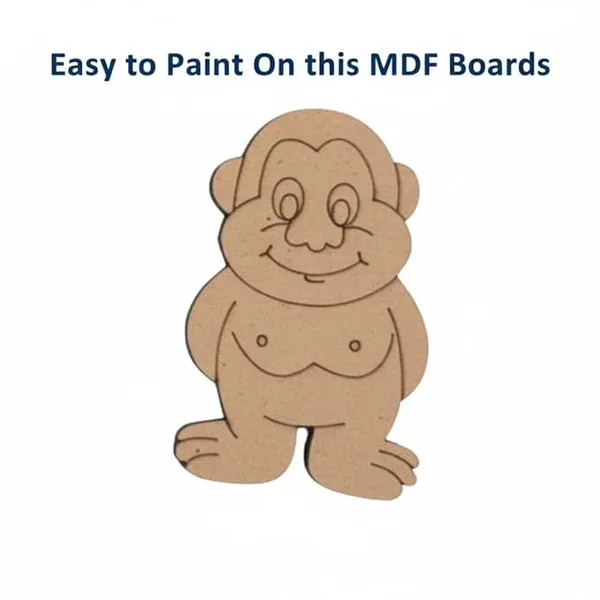 1_Pc_MDF_Wooden_Gorilla_Animals_Cutouts_for_Kids_Crafts_Pre-Marked_DIY_Painting_Kit_for_Art_Projects_Home_Décor_&_School_Activities_with_Sketch_Colour