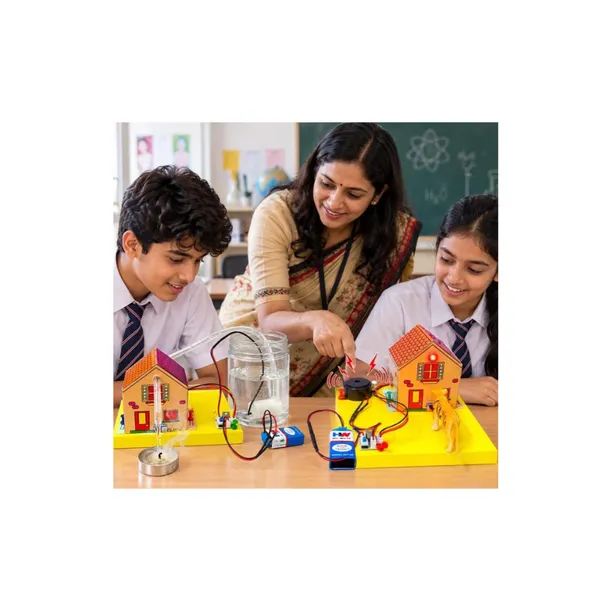 2_in_1_DIY_Automatic_Fire_Dispenser_and_Intruder_Alarm_Paper_House_Working_Model_Physics_Science_Project_Kit_for_School_Kids_and_Students_STEM_Experiment_Science_Exhibition_Class_12