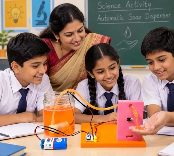 4_in_1_DIY_Automatic_Dispenser_Water,_Soap,_Fire_and_Fire_Alarm_Paper_House_Working_Model_Physics_Science_Project_Kit_for_School_Kids_and_Students_STEM_Experiment_Science_Exhibition_Class_12