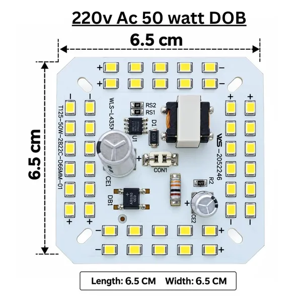 4_pcs_50_Watt_LED_DOB_Module_with_44_SMD_LEDs_High_Brightness_Driver_on_Board_MCPCB_220V_AC_LED_Light_Circuit_Board_for_T_Bulb_Repair_Replacement_Manufacturing_and_DIY_Lighting_Projects