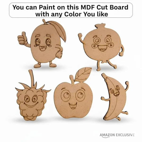 5_Pc_MDF_Wooden_Animals_Cutouts_for_Kids_Crafts_Apple,_Banana,_Mango,_Pomegranate,_Berryetc._DIY_Painting_Kit_for_Art_Projects_Home_Décor_&_School_Activities_with_Sketch_Color