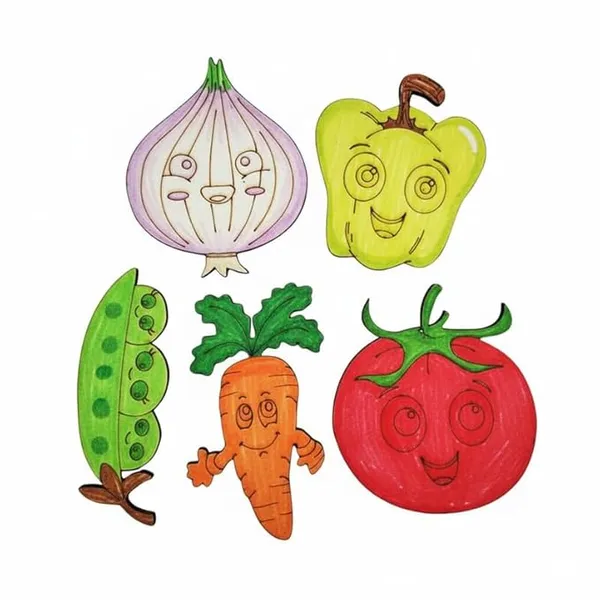 5_Pc_MDF_Wooden_Vegetables_Cutouts_for_Kids_Crafts_Onion,_Bell_Pepper,_Peas,_Carrot,_Tomato_etc._DIY_Painting_Kit_for_Art_Projects_Home_Décor_&_School_Activities_with_Sketch_Color