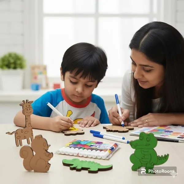6_Pc_MDF_Wooden_Animals_Cutouts_for_Kids_Crafts_Lion,_Tiger,_Elephant,_Hamster,_Gorilla,_Giraffe,_etc._DIY_Painting_Kit_for_Art_Projects_Home_Décor_&_School_Activities_with_Sketch_Color