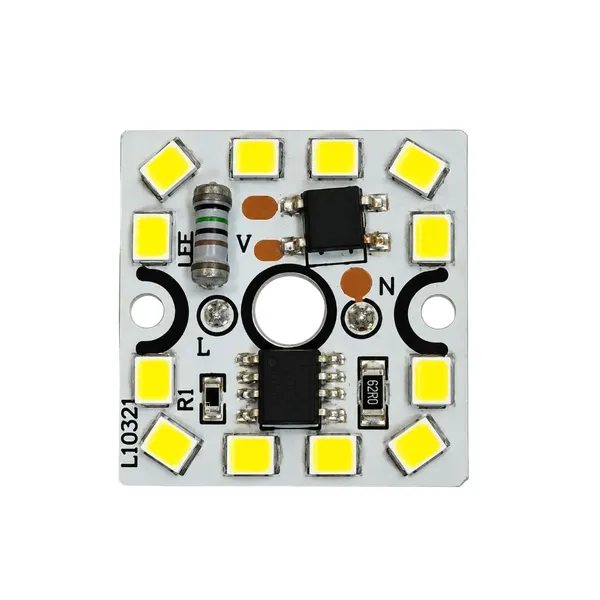 9_Watt_DOB_LED_Module_(10_Pieces)_220V_AC_Alpha_Driverless_MCPCB_Board_with_12_SMD_Chips_Super_Bright_Cool_White_Integrated_Circuit_for_Bulb_Repair_Spare_Parts_and_DIY_Lighting_Projects