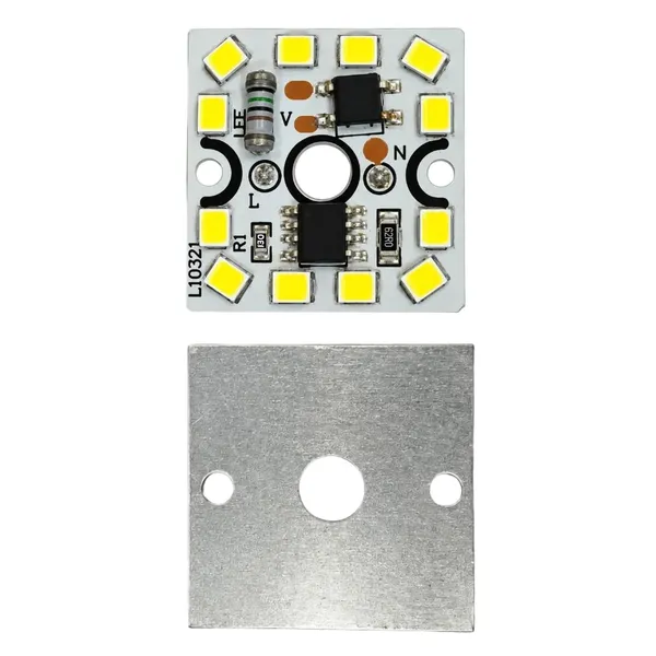 9_Watt_DOB_LED_Module_(10_Pieces)_220V_AC_Alpha_Driverless_MCPCB_Board_with_12_SMD_Chips_Super_Bright_Cool_White_Integrated_Circuit_for_Bulb_Repair_Spare_Parts_and_DIY_Lighting_Projects