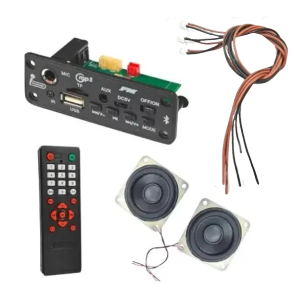 Bluetooth_FM_USB_MP3_Card_Audio_Amplifier_Module_with_2_inch_wire_Speakers_Electronic_Components_Electronic_Hobby_Kit